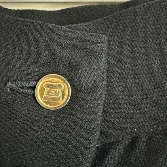 Vintage CHANEL Black Skirt with Gold Buttons - Picture 2 of 10
